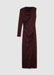 Asymmetric Draped Long Dress - L