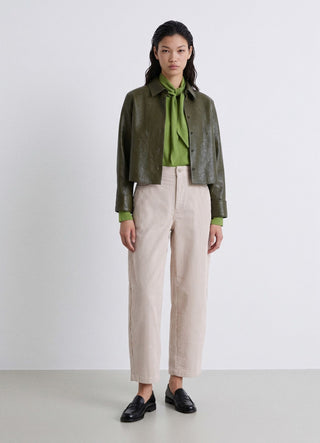 Solid colour barrel trousers