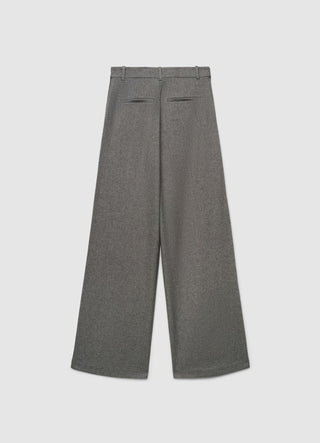 Pantaloni palazzo con bande in pizzo