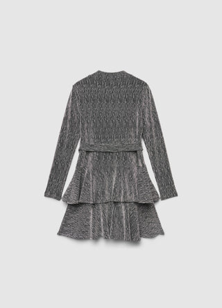 Robe à volants avec ceinture effet scintillant