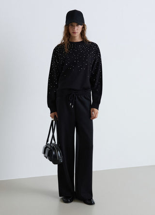 Felpa con strass all over