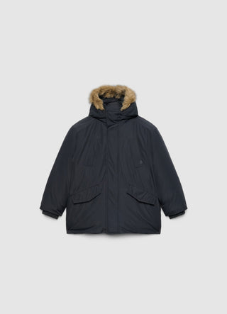 Veste matelassée avec capuche et bordure en fausse fourrure