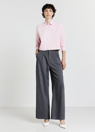 Camicia crop in cotone