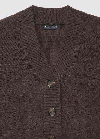 Solid-colour knitted cardigan with buttons