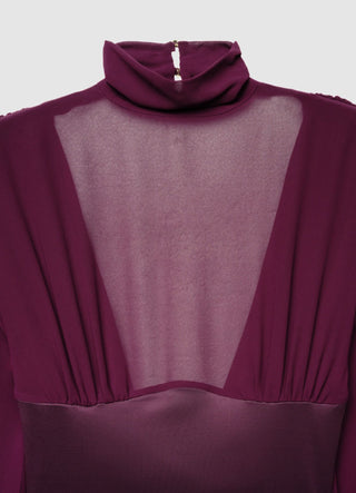 Body in Feinstrick mit transparentem Einsatz