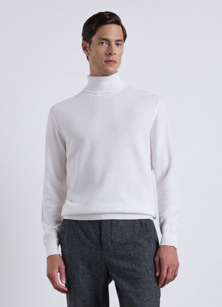 Feinstrick-Pullover mit Stehkragen und Strukturmuster