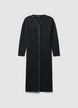Langes Kleid mit goldenem Reißverschluss - S
