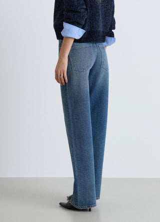 Jeans wide leg a vita alta