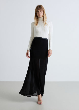 Maglia dolcevita a trecce