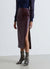 Longuette leather-effect skirt with slit