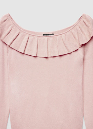 Maglia con scollo ampio e rouche