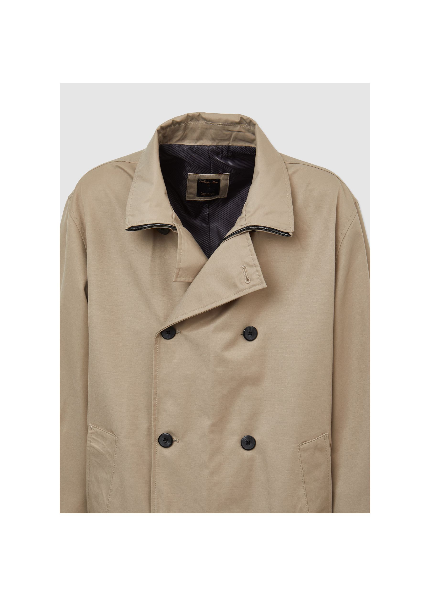 Short trench coat beige dark | Calliope