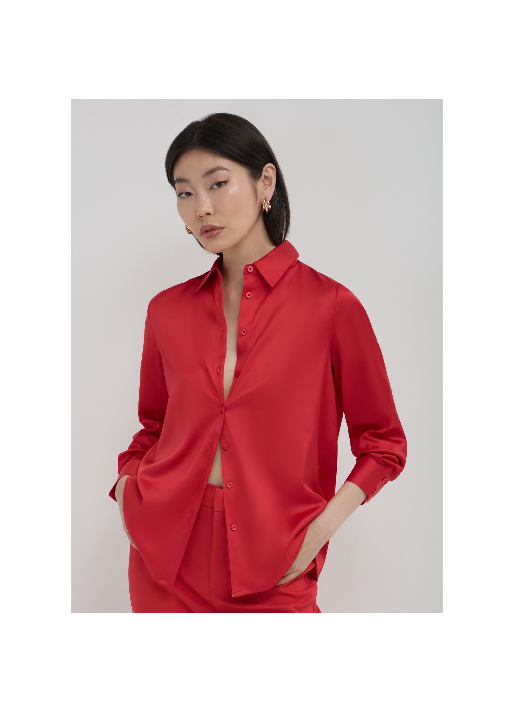 Satin shirt red | Calliope