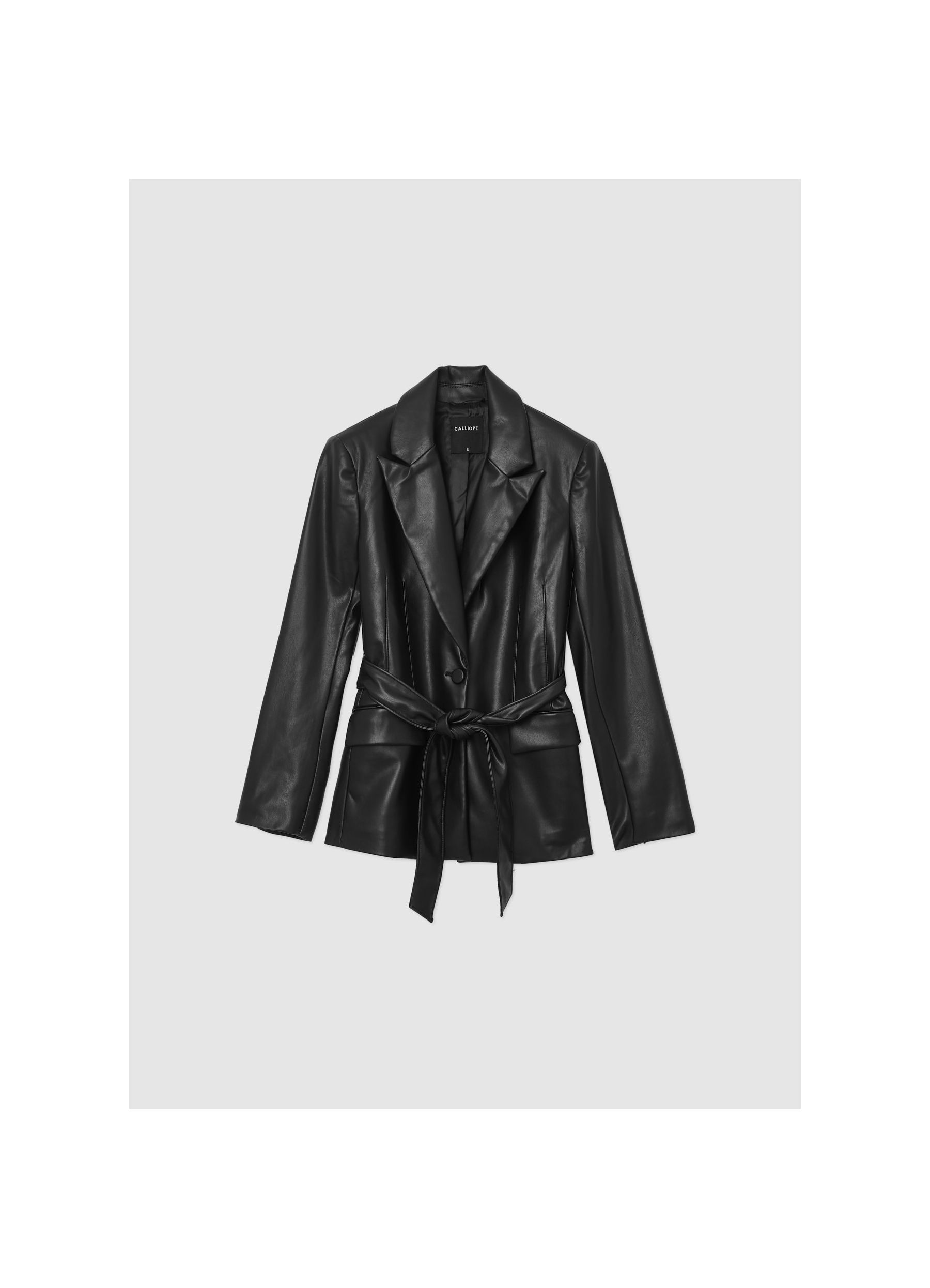 Giacca effetto pelle con fusciacca ultrablack | Calliope