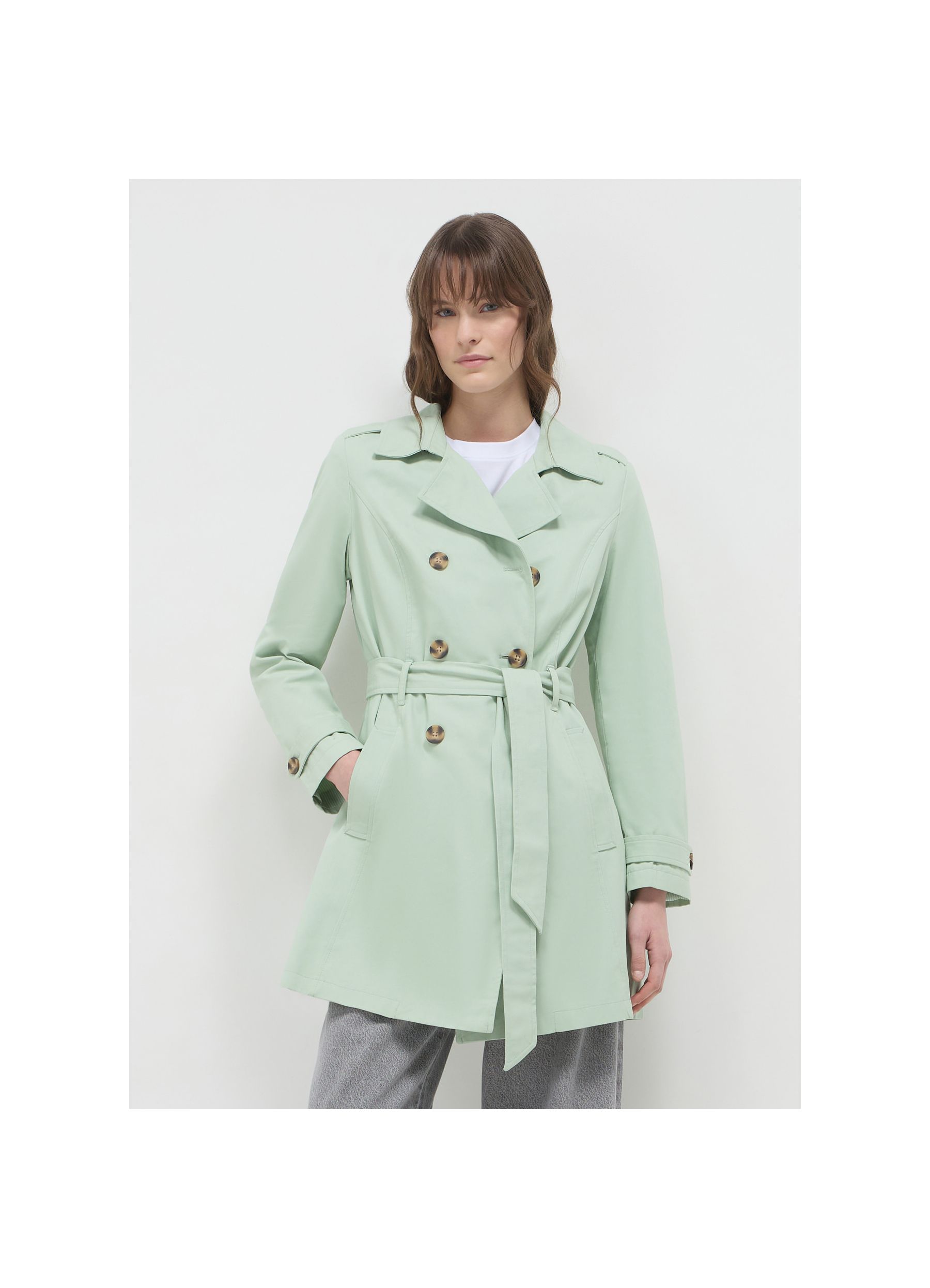 TRENCH COAT YOKE REVERSIBLE TRENCH COAT SAGE GREEN