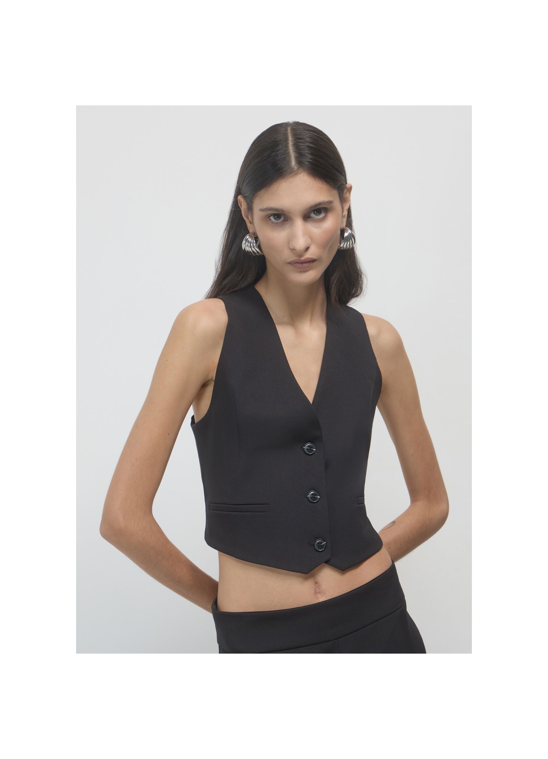 Lazutom Gilet In Denim Causale Da Donna Con Scollo A V Con Bottoni E - Foto 10