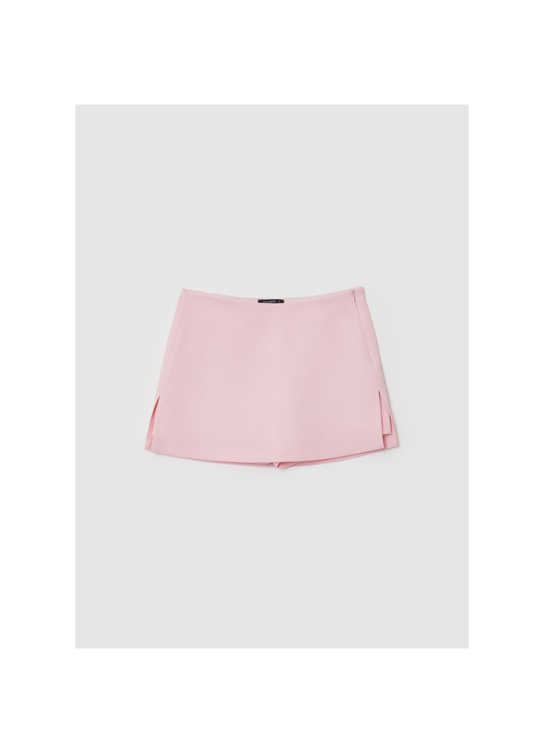 Rounded trouser skirt with slit rosa medio | Calliope