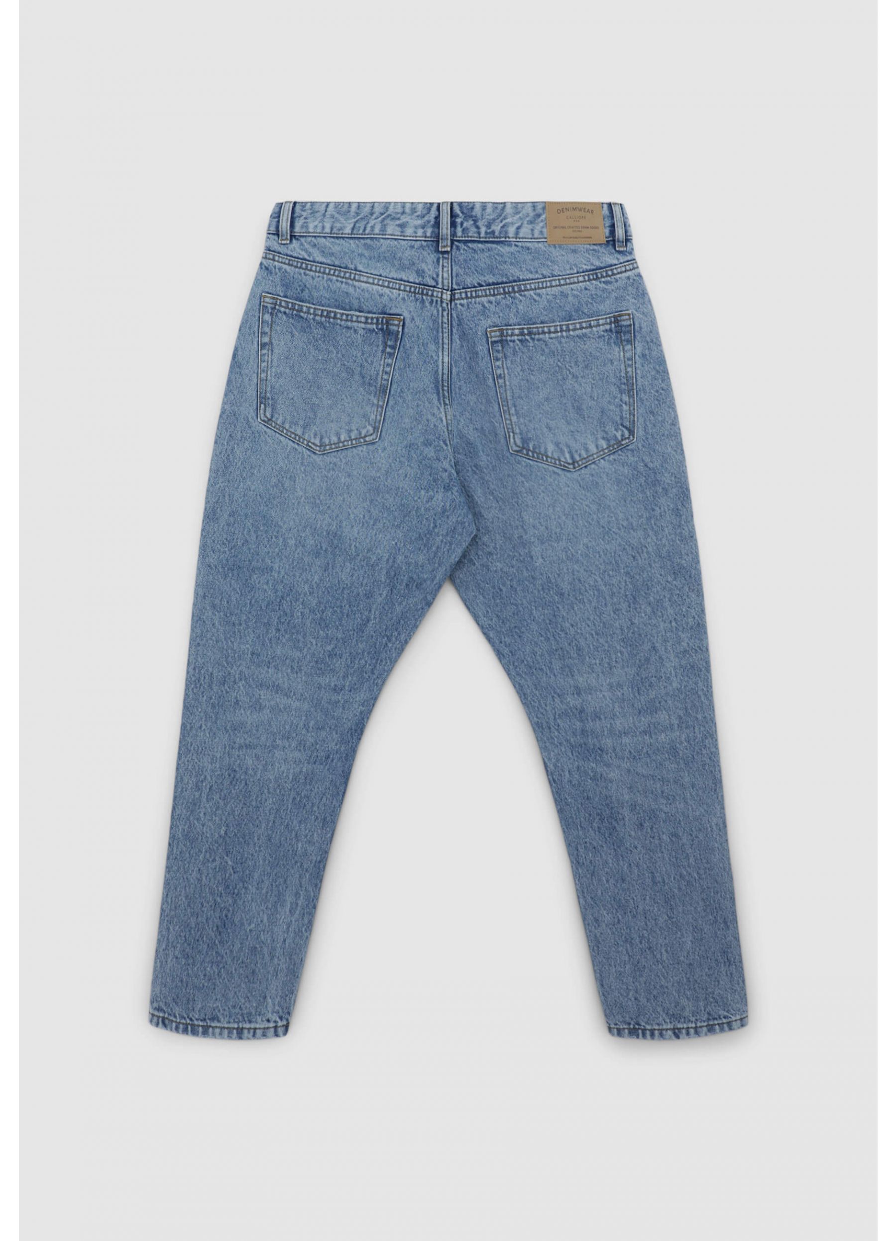 Glamb - Carson Cropped Pants ブルー Crushed Blue Cropped Denim High Rise Pants | ITEM m6