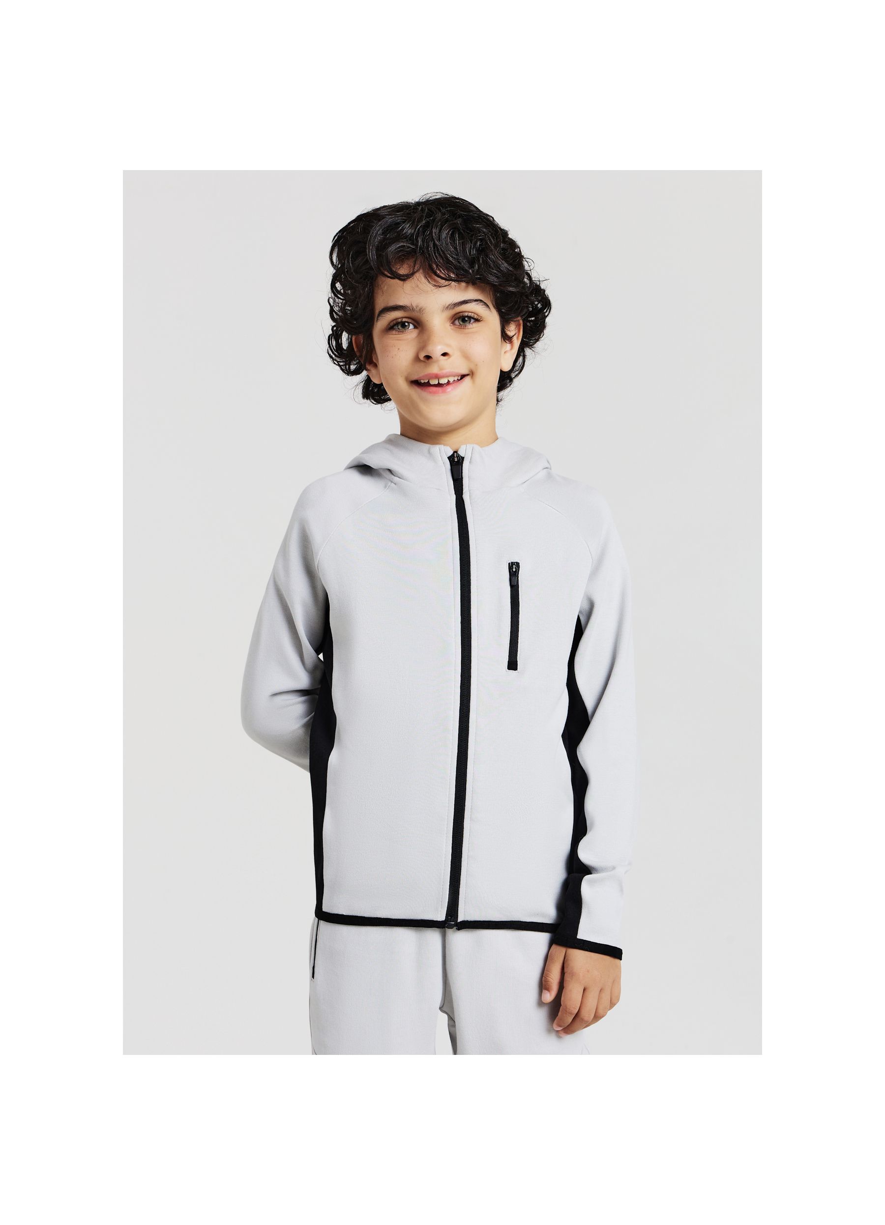 Hoodie with zip grey light | Calliope