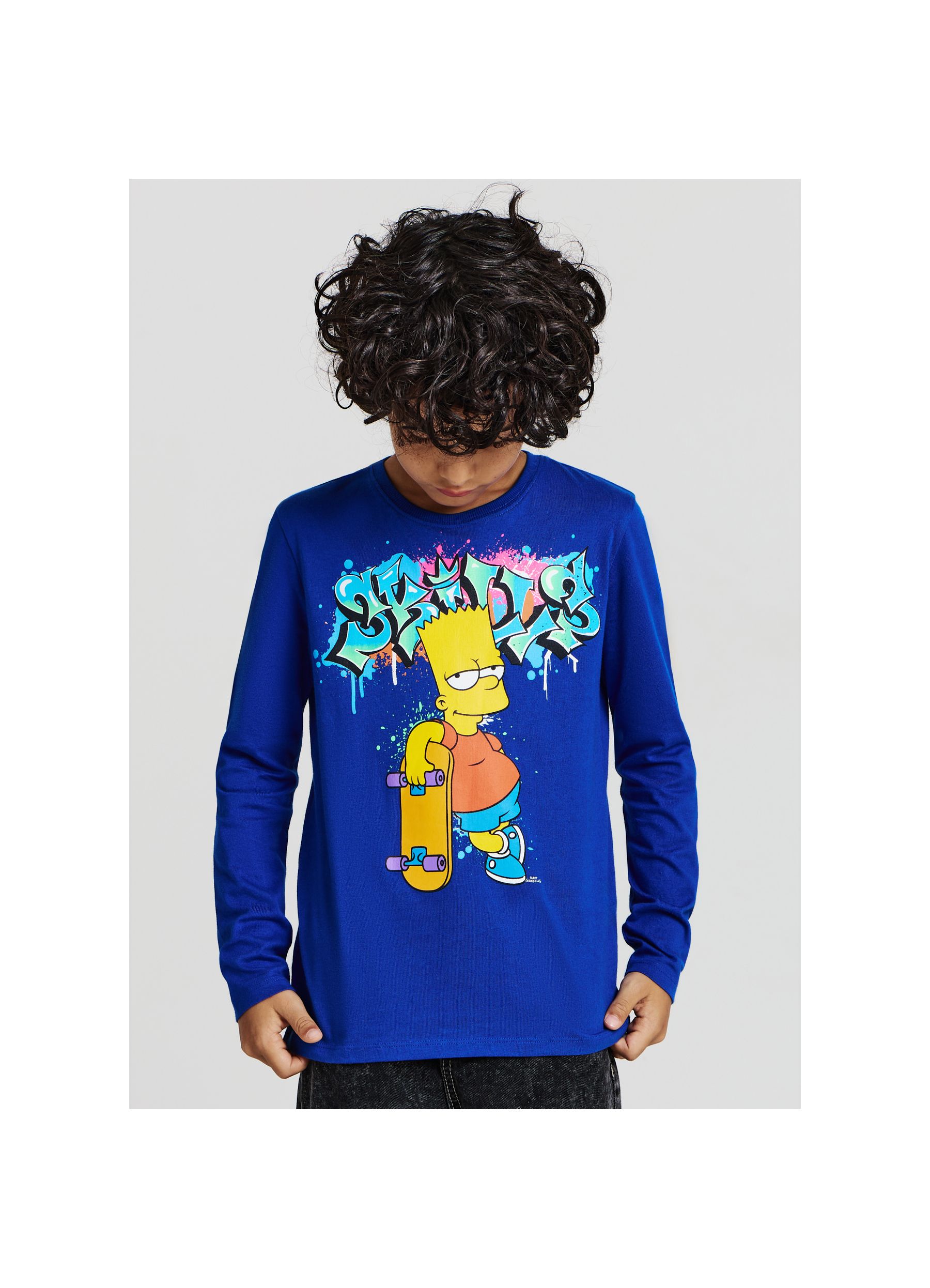 T-shirt with Bart Simpson print bluette | Calliope