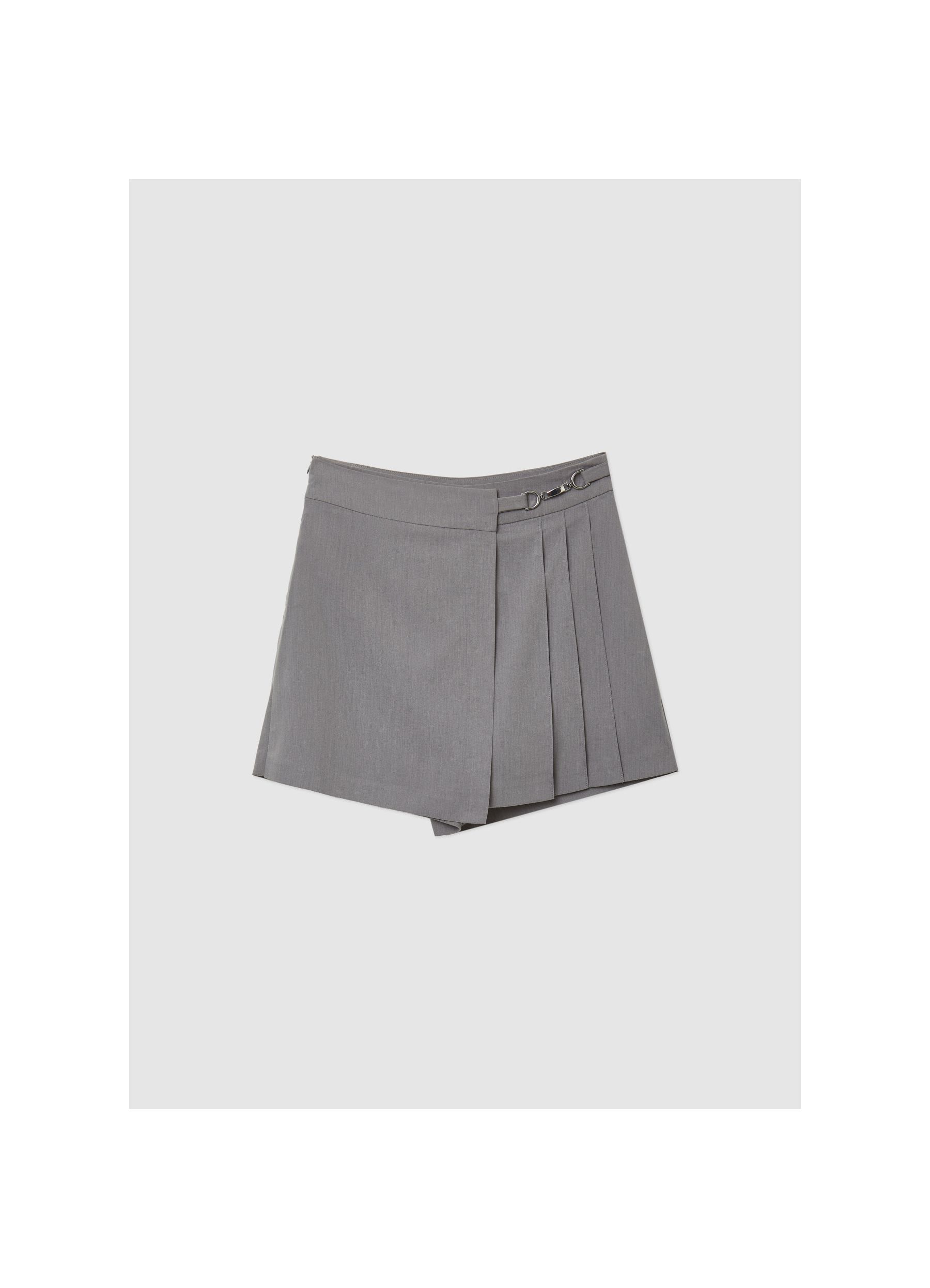 Pleated trouser skirt grey ice melange | Calliope