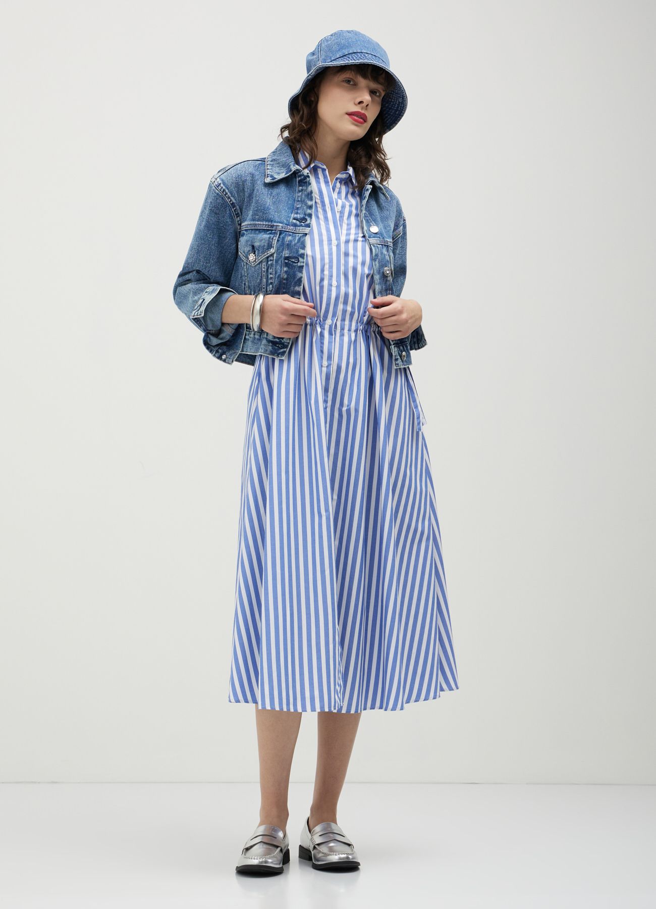 Twinset Vestito Lungo Vestito A Strisce Abito Lungo Con Stampa A