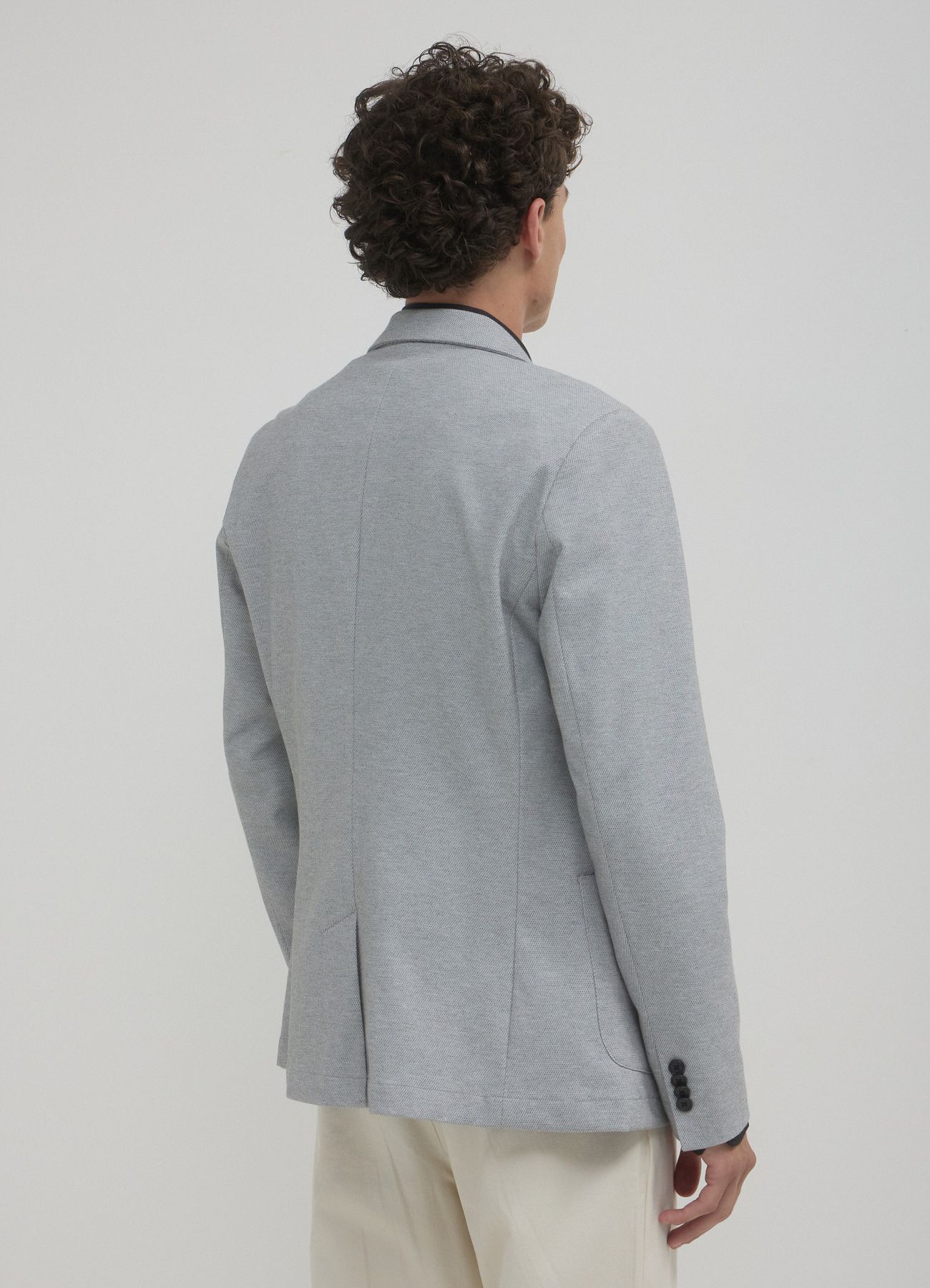 Piqué jacket light grey melange | Calliope