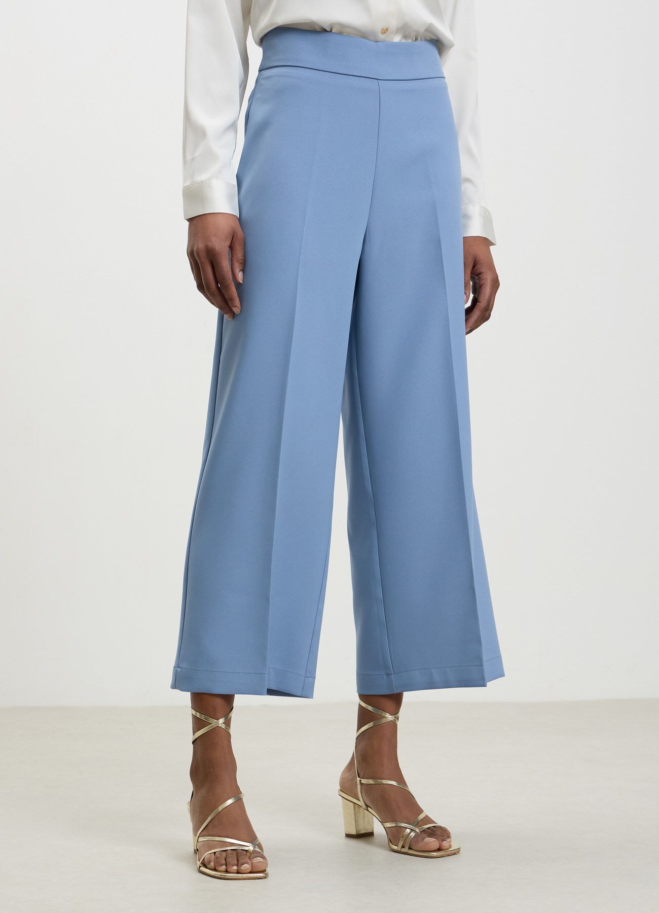 Pantalone palazzo cropped carta da zucchero Calliope