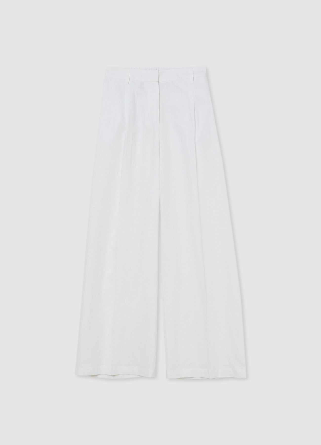 Pantalone Palazzo lino bianco ottico Calliope