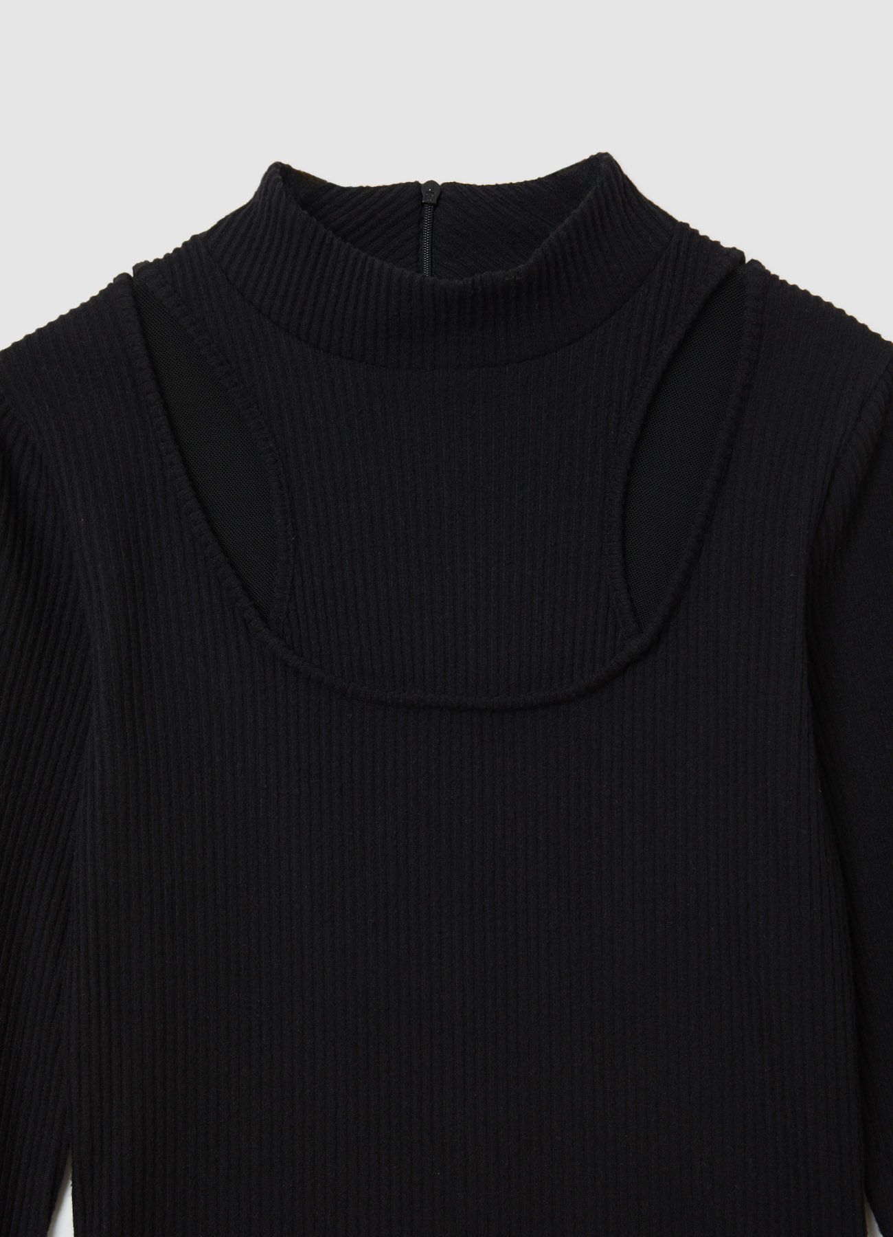 Ladies Long Sleeve Mesh Insert Sheer See Through Crop Top T Shirt - Foto 10