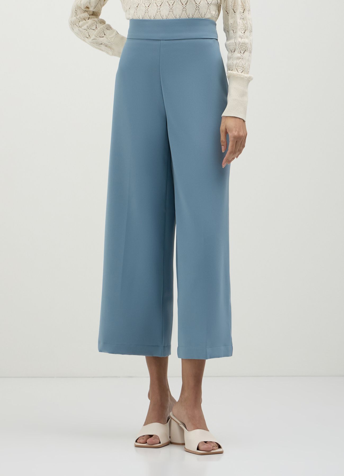 Pantalone palazzo cropped carta da zucchero Calliope