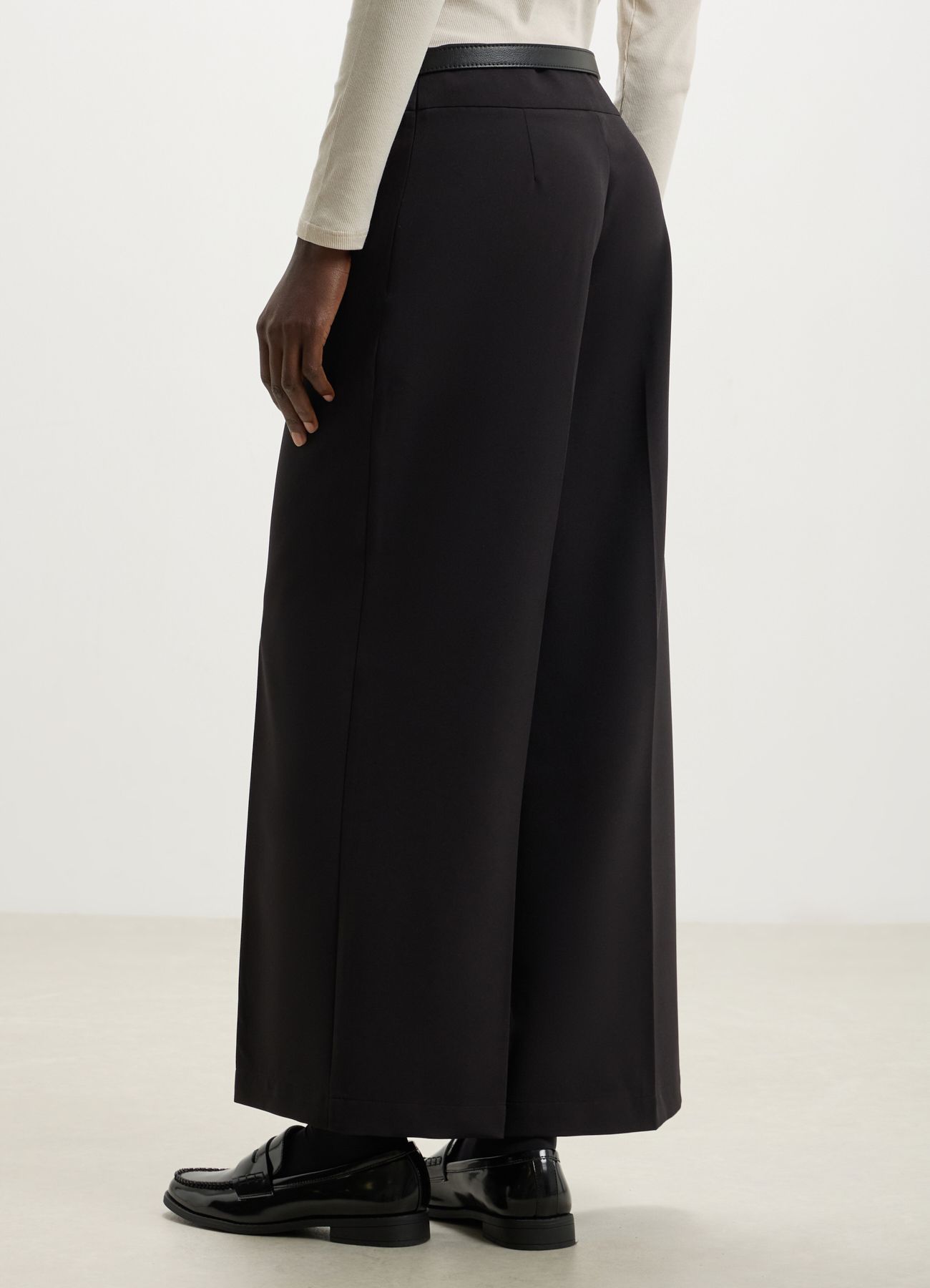 Pantalone palazzo cropped ultrablack Calliope
