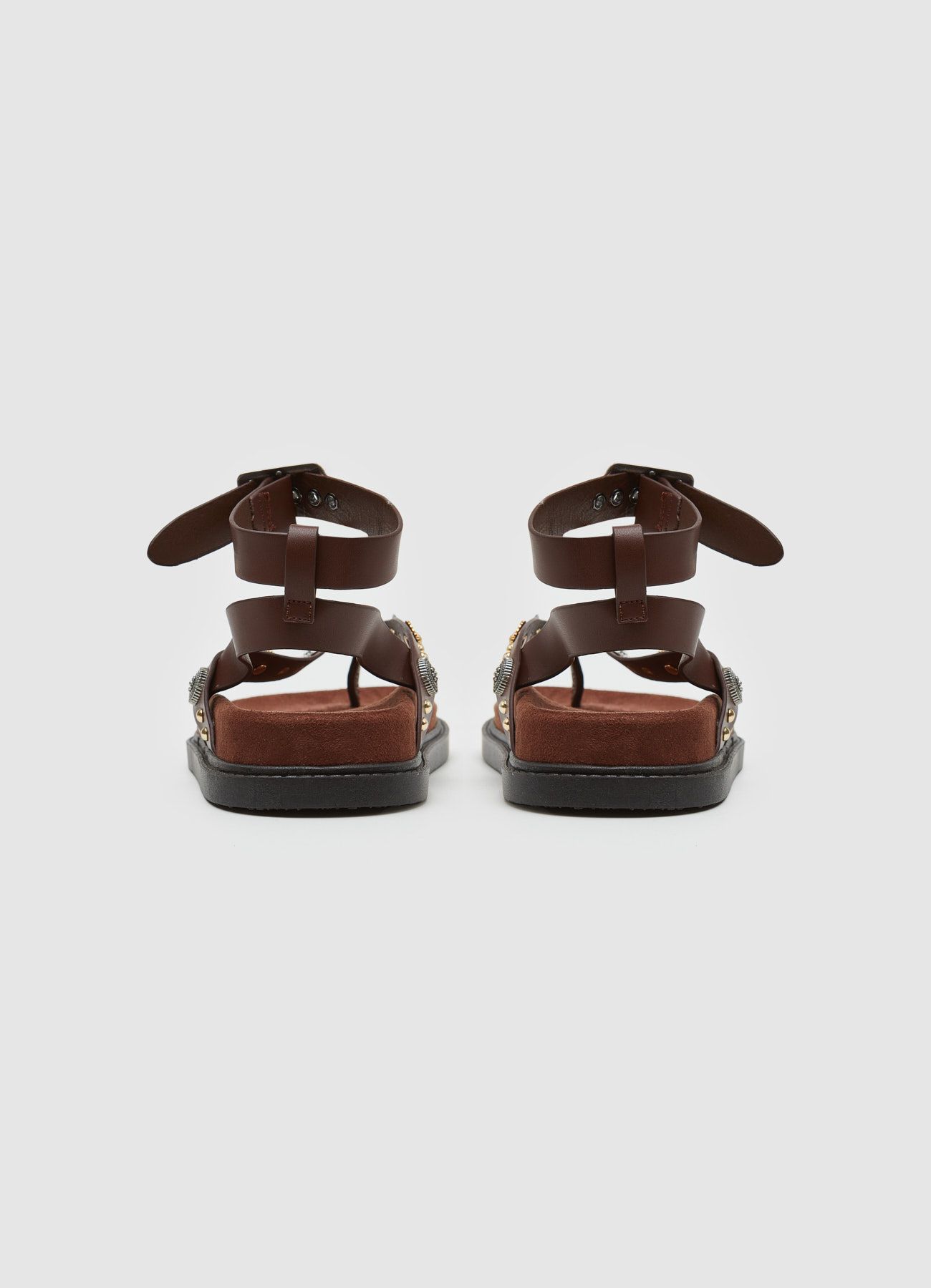 Sandále na platforme s remienkami tmavá hnedá | Calliope