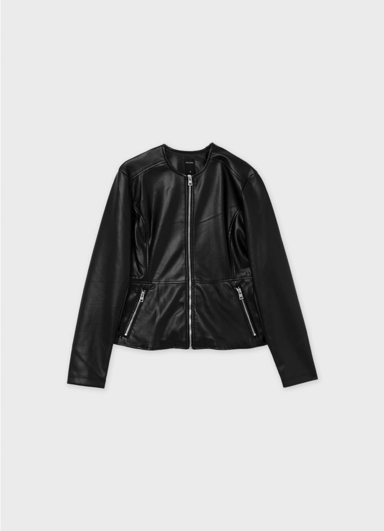 leather effect biker jacket ultrablack Calliope