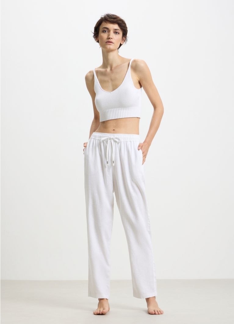 Linen Jogger Trousers optical white Calliope