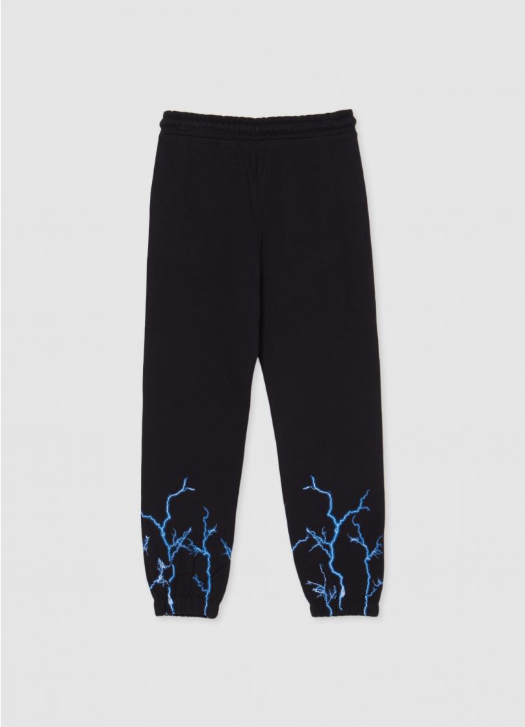 Lightning Print Swixxz Lightning Black Sweatpants Gym Trousers