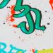 Nadrozmerná mikina s graffiti potlačou Var optická biela