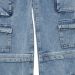 Multi-pocket cargo jeans Light blue denim