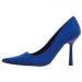 Обувки едноцветна материя Наситено синьо