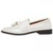 Slim moccasin with tassels White wool