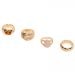 Pack 4 hammered stone rings Gold