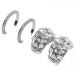 Pack 2 rhinestone hoop earrings Silver