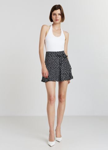 Gonna Nera A Pois Donna - Lunghezza Midi, In Viscosa 100% | Casual, Elegante