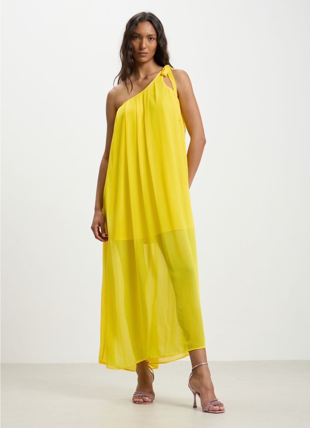Vero Moda Vestito Sangallo Giallo PALAZZO MODA Abito Lungo In