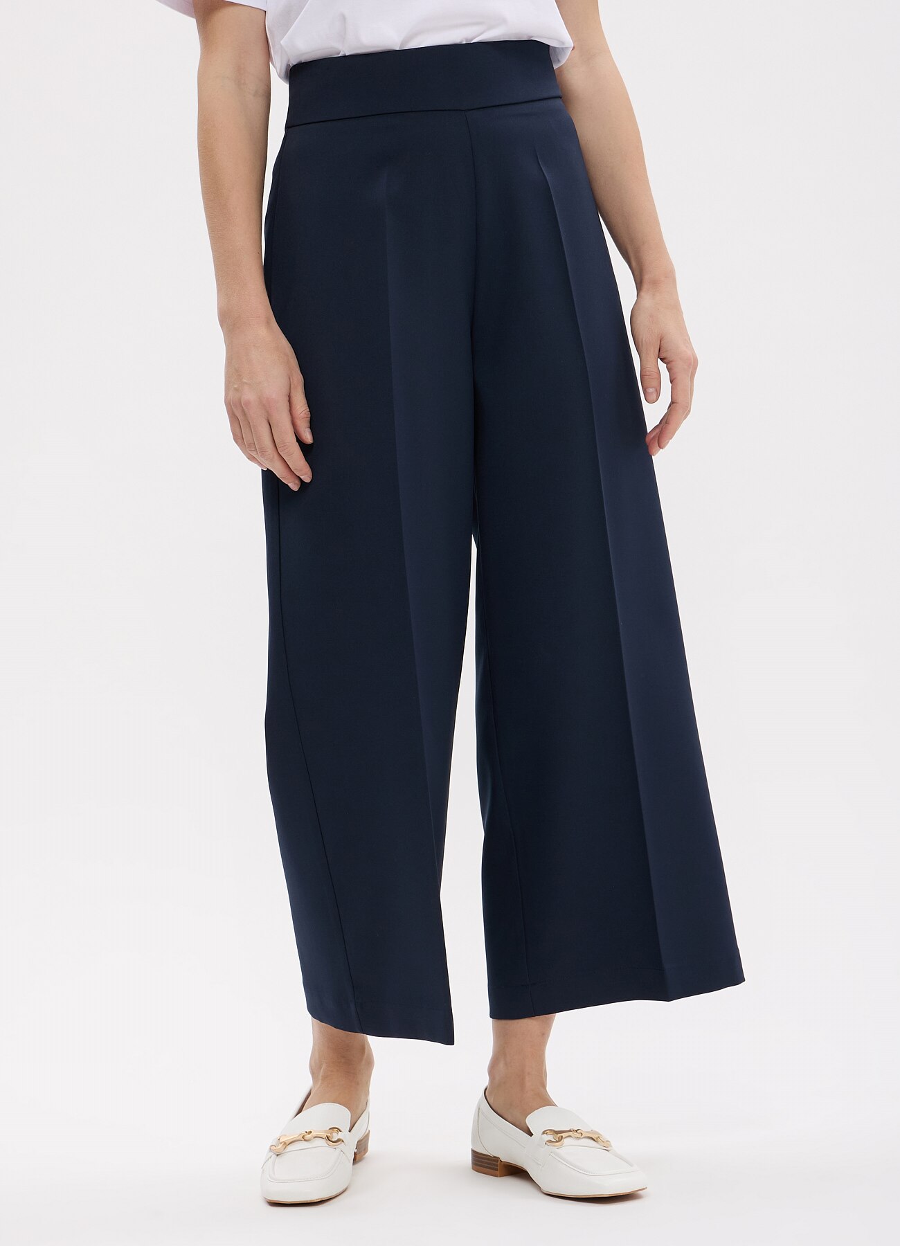 Pantalone palazzo cropped blu notte Calliope